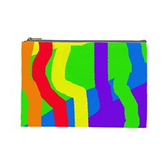 Rainbow Abstraction Cosmetic Bag (large)  by Valentinaart