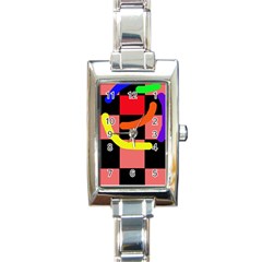 Multicolor abstraction Rectangle Italian Charm Watch