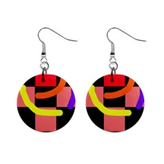 Multicolor abstraction Mini Button Earrings