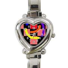 Multicolor abstraction Heart Italian Charm Watch