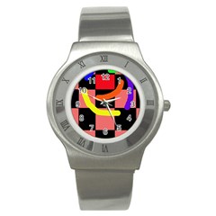 Multicolor abstraction Stainless Steel Watch