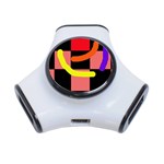 Multicolor abstraction 3-Port USB Hub Front