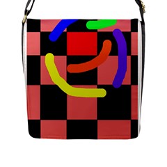 Multicolor Abstraction Flap Messenger Bag (l)  by Valentinaart