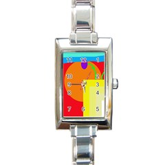 Colorful Abstraction Rectangle Italian Charm Watch by Valentinaart