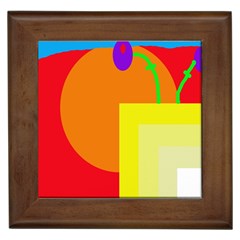 Colorful Abstraction Framed Tiles by Valentinaart