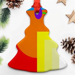 Colorful Abstraction Christmas Tree Ornament (2 Sides) by Valentinaart