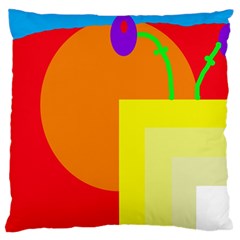 Colorful Abstraction Large Cushion Case (two Sides) by Valentinaart