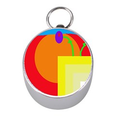 Colorful Abstraction Mini Silver Compasses by Valentinaart