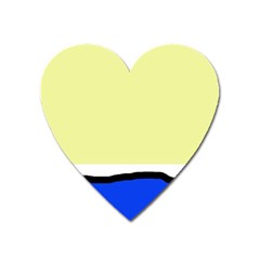 Yellow And Blue Simple Design Heart Magnet by Valentinaart