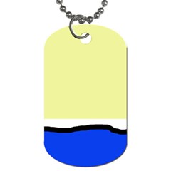 Yellow And Blue Simple Design Dog Tag (two Sides) by Valentinaart