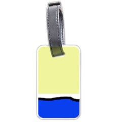 Yellow And Blue Simple Design Luggage Tags (one Side)  by Valentinaart