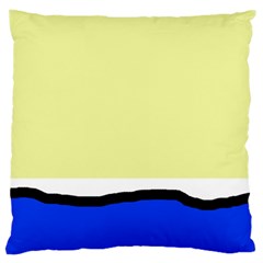 Yellow And Blue Simple Design Large Cushion Case (one Side) by Valentinaart