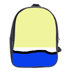 Yellow And Blue Simple Design School Bags (xl)  by Valentinaart