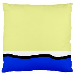 Yellow And Blue Simple Design Large Flano Cushion Case (two Sides) by Valentinaart