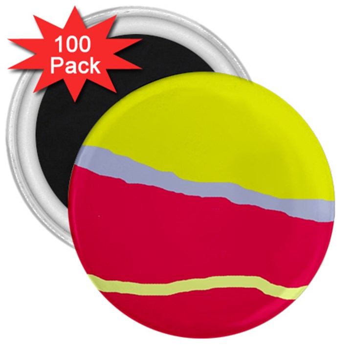 Red and yellow design 3  Magnets (100 pack)