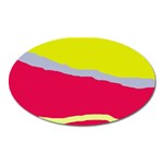 Red and yellow design Oval Magnet Front