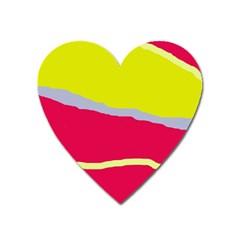 Red And Yellow Design Heart Magnet by Valentinaart