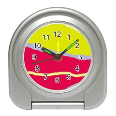 Red And Yellow Design Travel Alarm Clocks by Valentinaart