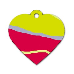 Red And Yellow Design Dog Tag Heart (two Sides) by Valentinaart