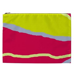 Red And Yellow Design Cosmetic Bag (xxl)  by Valentinaart