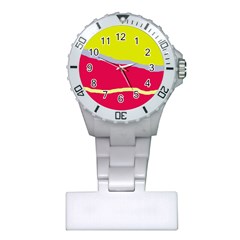 Red And Yellow Design Plastic Nurses Watch by Valentinaart