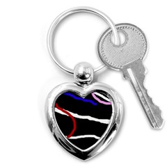 Decorative Lines Key Chains (heart)  by Valentinaart