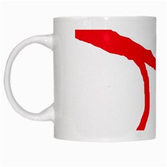 Red, Black And White Design White Mugs by Valentinaart