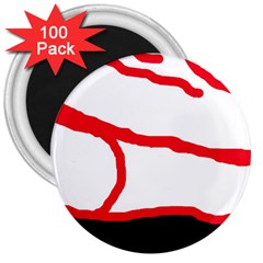 Red, Black And White Design 3  Magnets (100 Pack) by Valentinaart