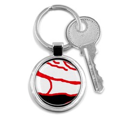 Red, Black And White Design Key Chains (round)  by Valentinaart