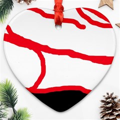 Red, Black And White Design Heart Ornament (2 Sides) by Valentinaart