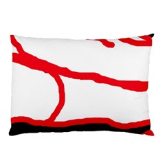 Red, Black And White Design Pillow Case by Valentinaart