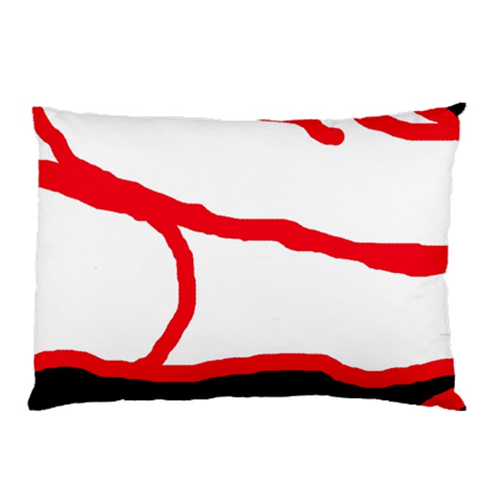 Red, black and white design Pillow Case