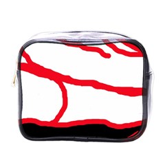 Red, Black And White Design Mini Toiletries Bags by Valentinaart