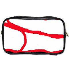 Red, Black And White Design Toiletries Bags by Valentinaart