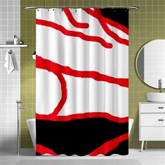 Red, Black And White Design Shower Curtain 48  X 72  (small)  by Valentinaart