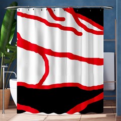 Red, Black And White Design Shower Curtain 60  X 72  (medium)  by Valentinaart