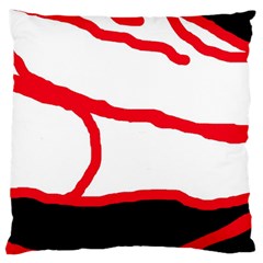 Red, Black And White Design Large Cushion Case (one Side) by Valentinaart