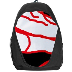 Red, Black And White Design Backpack Bag by Valentinaart