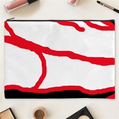 Red, Black And White Design Cosmetic Bag (xxxl)  by Valentinaart