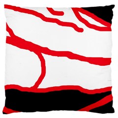 Red, Black And White Design Large Flano Cushion Case (one Side) by Valentinaart