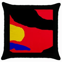 Colorful Abstraction Throw Pillow Case (black) by Valentinaart