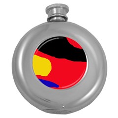 Colorful Abstraction Round Hip Flask (5 Oz) by Valentinaart