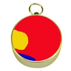 Colorful Abstraction Gold Compasses by Valentinaart