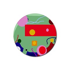 Optimistic Abstraction Rubber Coaster (round)  by Valentinaart