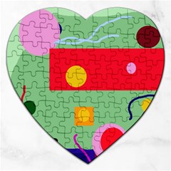 Optimistic Abstraction Jigsaw Puzzle (heart) by Valentinaart