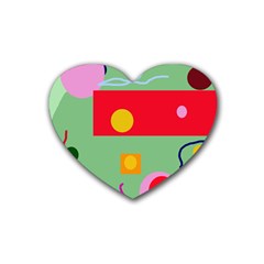 Optimistic Abstraction Rubber Coaster (heart)  by Valentinaart