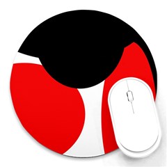 Red, Black And White Round Mousepads by Valentinaart