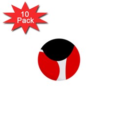 Red, Black And White 1  Mini Buttons (10 Pack)  by Valentinaart