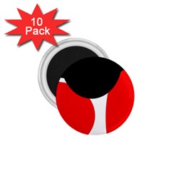 Red, Black And White 1 75  Magnets (10 Pack)  by Valentinaart