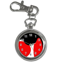 Red, Black And White Key Chain Watches by Valentinaart